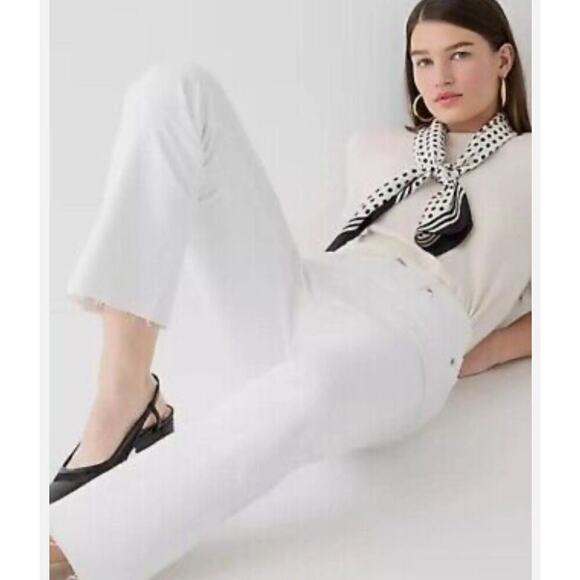 J. Crew Petite Demi 9” Boot Crop Jeans white wash Size 32 - Picture 1 of 6